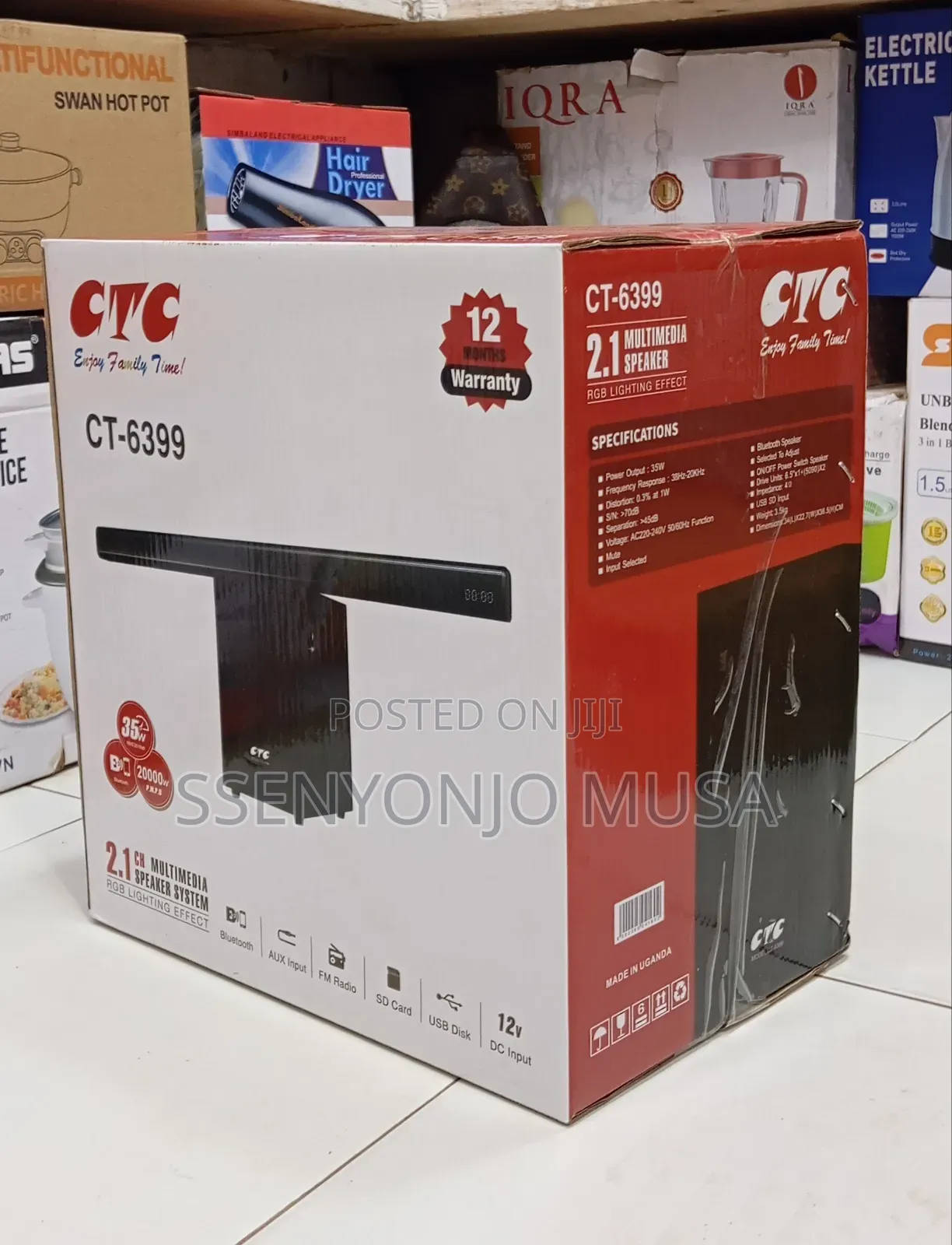 CTC 2.1 Soundbar Multimedia Speaker System – 35w, Bluetooth, RGB