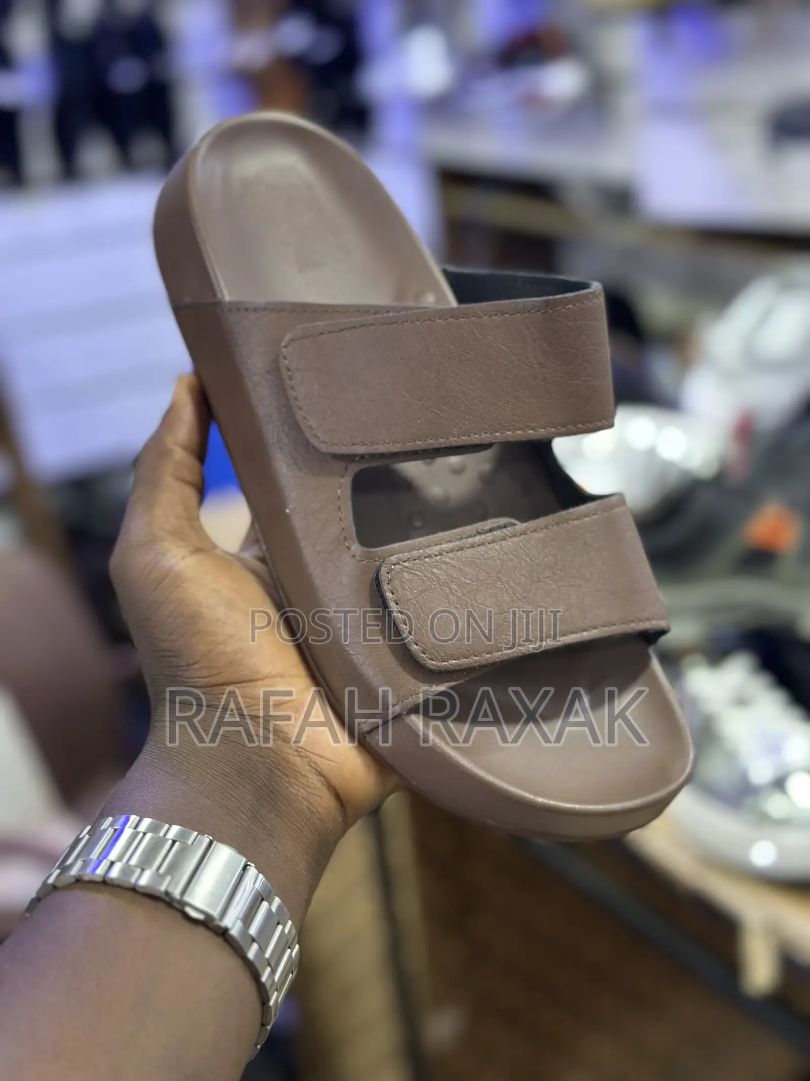 Men’S Classic Double Strap Brown Sandals