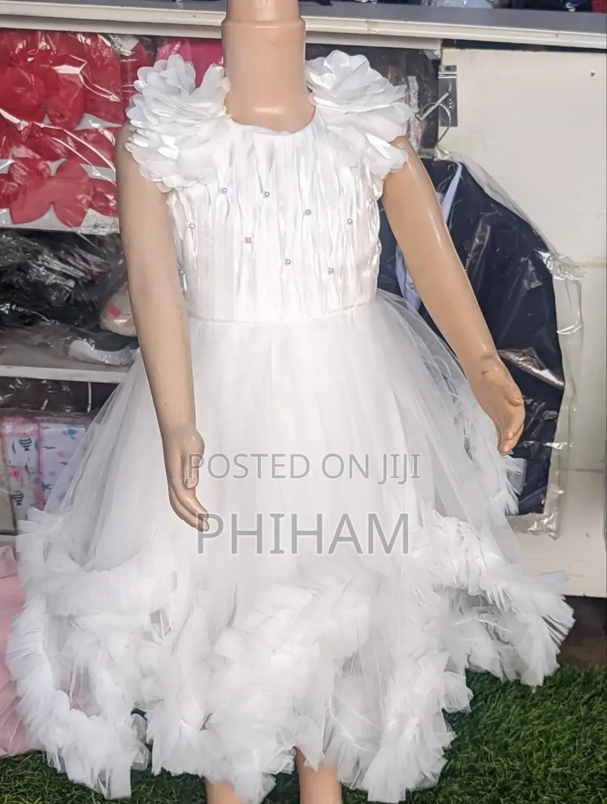 Girls White Party Dress(5-6yrs)
