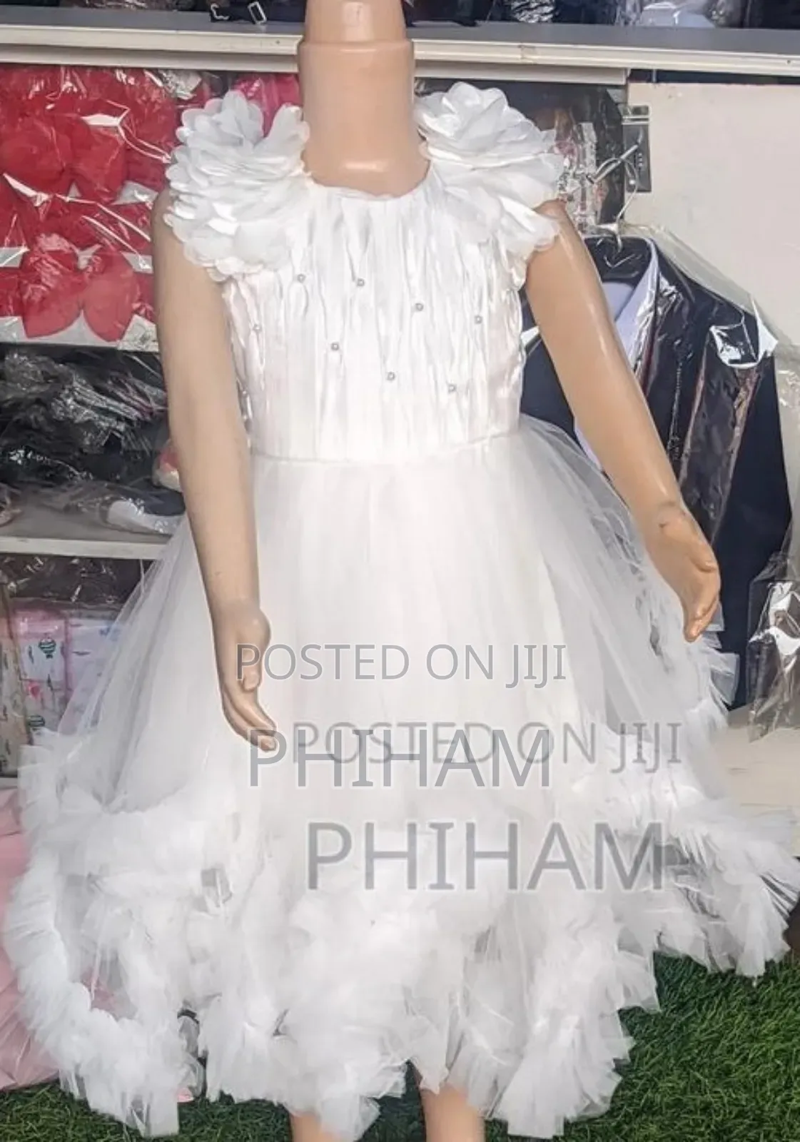 Girls White Party Dress(5-6yrs)