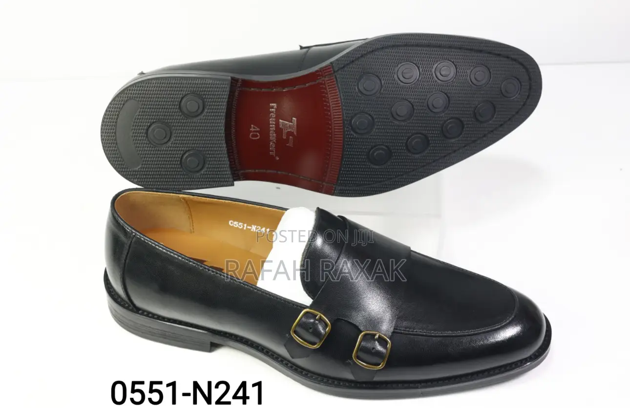 Original Men’S Black Freundkerr Double Monk Strap Loafers