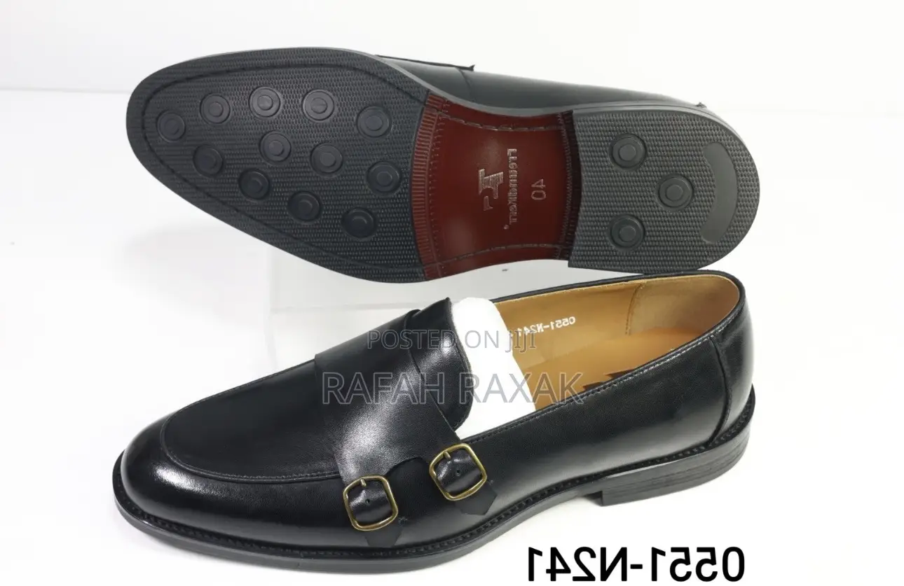 Original Men’S Black Freundkerr Double Monk Strap Loafers