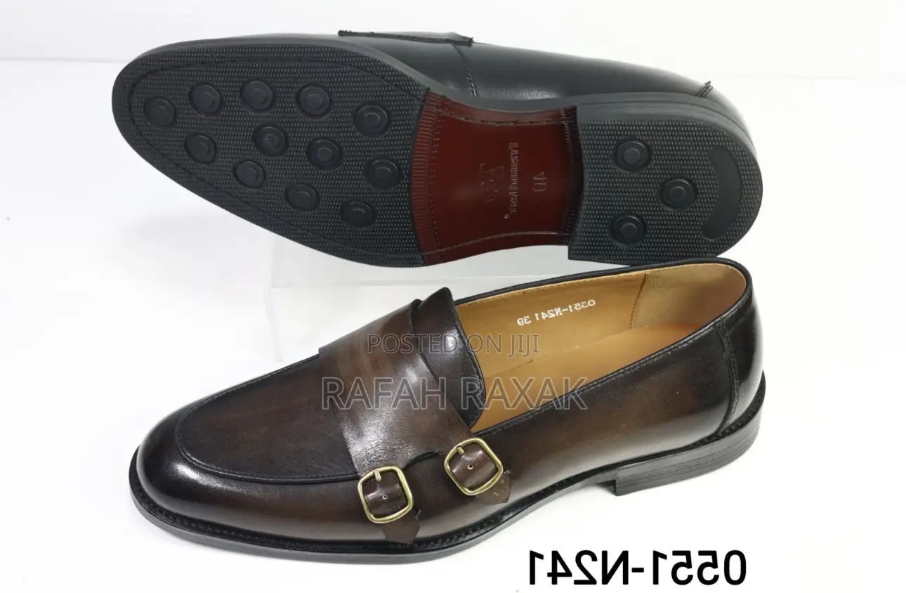 Original Dark Tan Freundkerr Double Monk Strap Leather Loafers