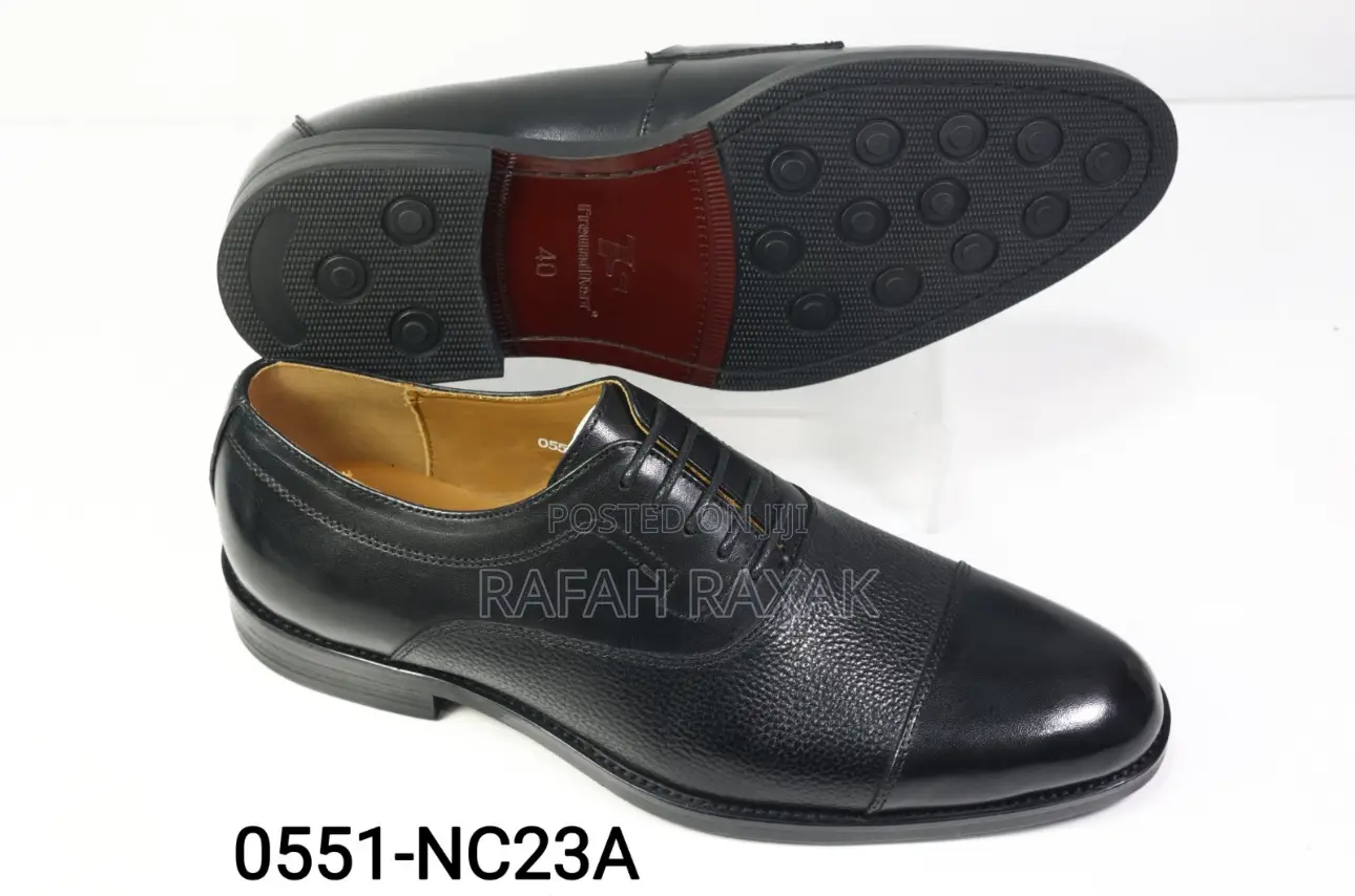 Original Men’S Black Leather Freundkerr Cap-toe Oxford Gentle Shoes