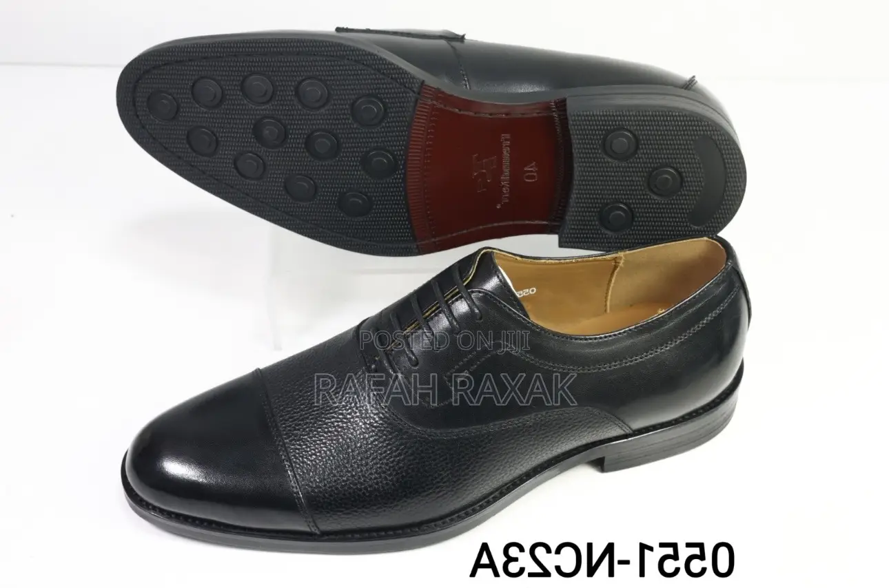 Original Men’S Black Leather Freundkerr Cap-toe Oxford Gentle Shoes