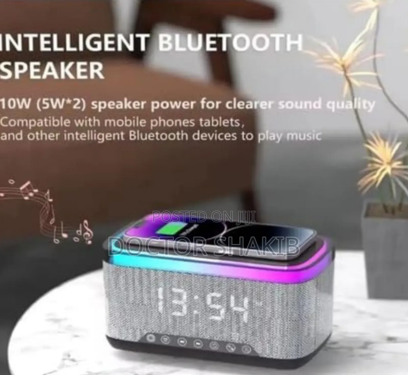 Brand New Multifunction Bluetooth Speaker Alarm Clock Wireless Charger
