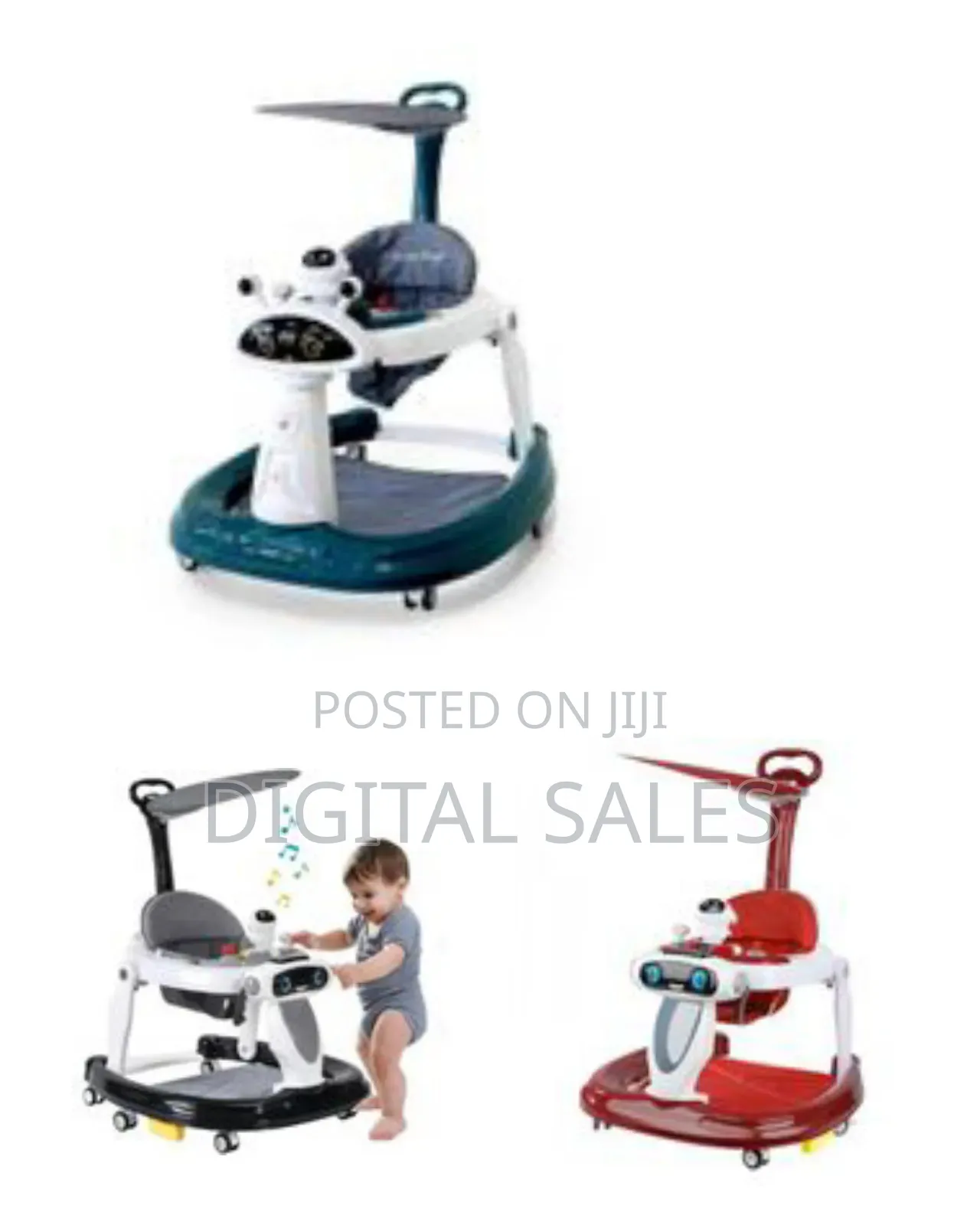 4 in 1 Baby Walker for Boys Girls, Activity Walkers With Mute Wheels