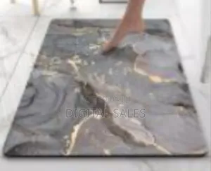 Bathroom Rugs Gray Marble 60x40 Cm Velvet Bath Mat Non-Slip Modern