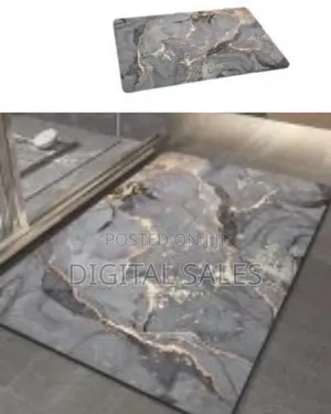 Bathroom Rugs Gray Marble 60x40 Cm Velvet Bath Mat Non-Slip Modern
