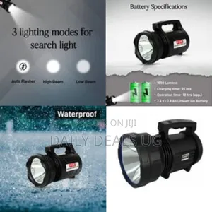 Led Search Light 10w With Lithium Battery Dual Charging 220v Ac 12v