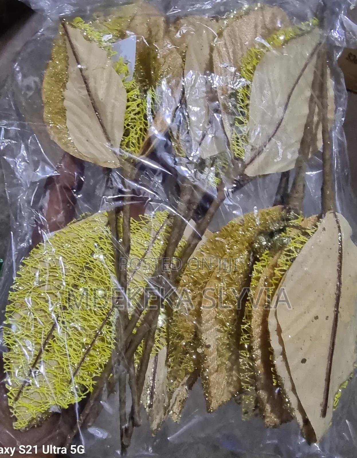 Gold Christmas Tree Flowers/10pcs( Pkt)- Xmas Flowers Home Accessor