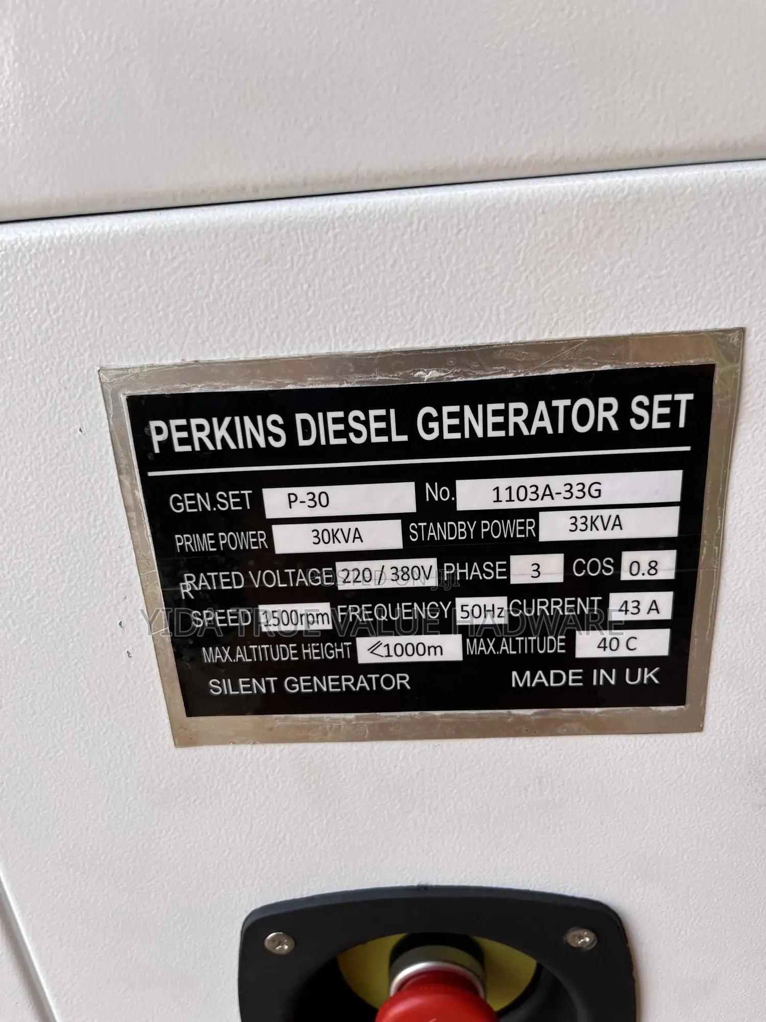 Perkins Diesel Generator 30kva