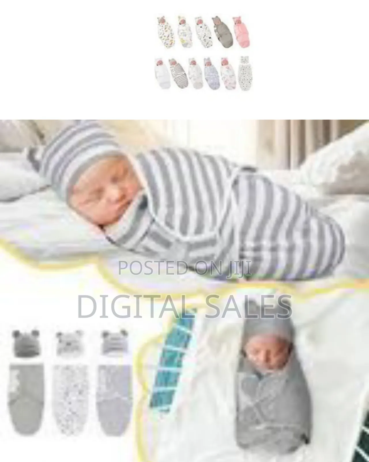 1 Piece Of Preemie Swaddle Blanket Wrap Set With Hat For Baby Boys