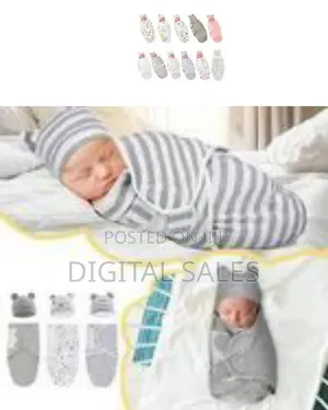 1 Piece Of Preemie Swaddle Blanket Wrap Set With Hat For Baby Boys