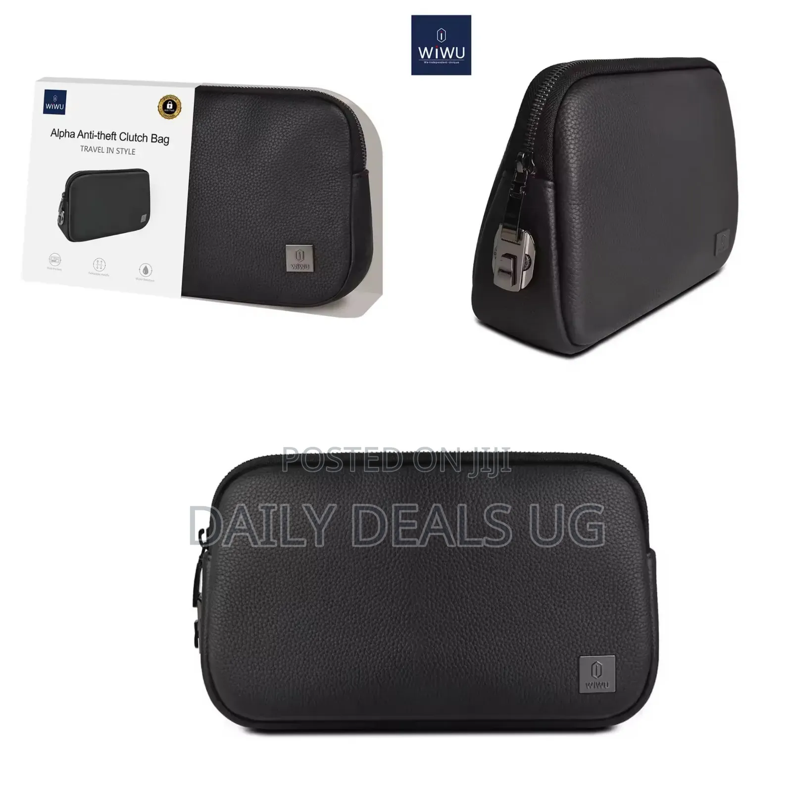 Wiwu Coded Lock Clutch Bag: Anti-Theft, Waterproof, Phone Power Bank