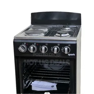 Spark 50x50cm 2 Gas + 2 Electric Cooker With Gas Oven - Black