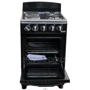 Spark 50x50cm 2 Gas + 2 Electric Cooker With Gas Oven - Black