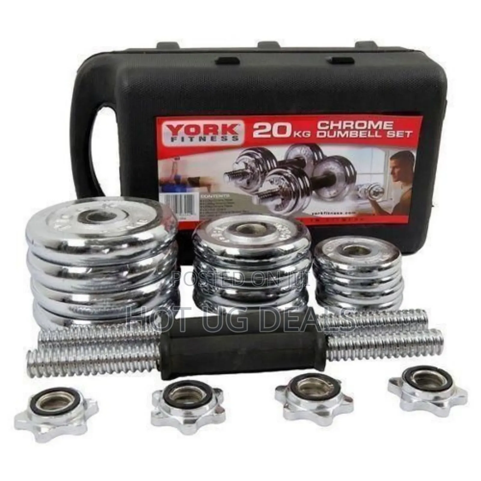 20kg Plated Adjustable Dumbbell/ Dumbells Set-silver