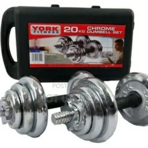 20kg Plated Adjustable Dumbbell/ Dumbells Set-silver