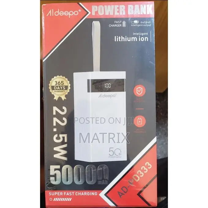 Aldeepo 50000mah Heavy Duty Fast Charging 22.5w 6 in One Power Bank