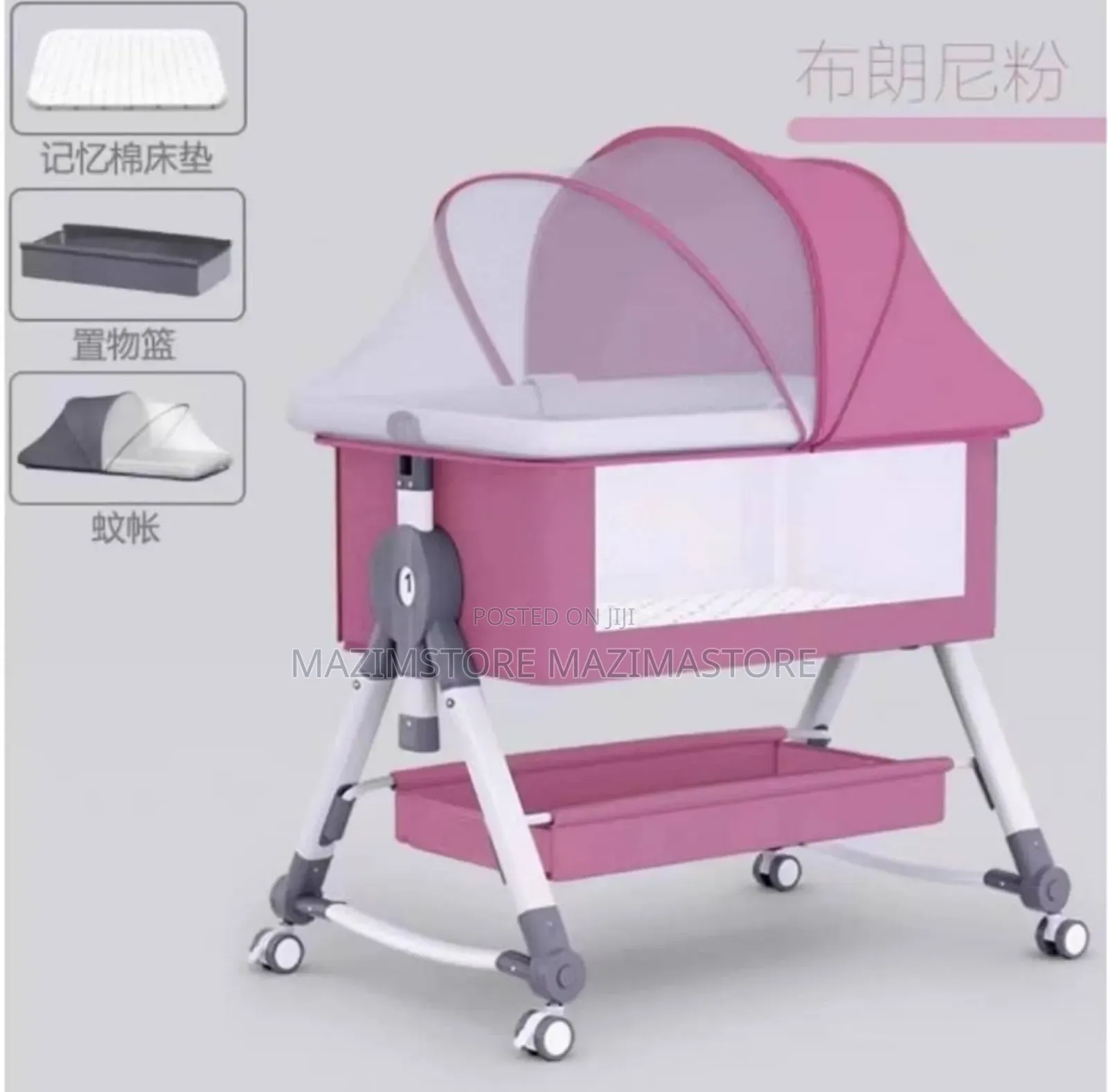 Baby Bassinet, 5-in-1 Infant Bedside Crib With Changing Table