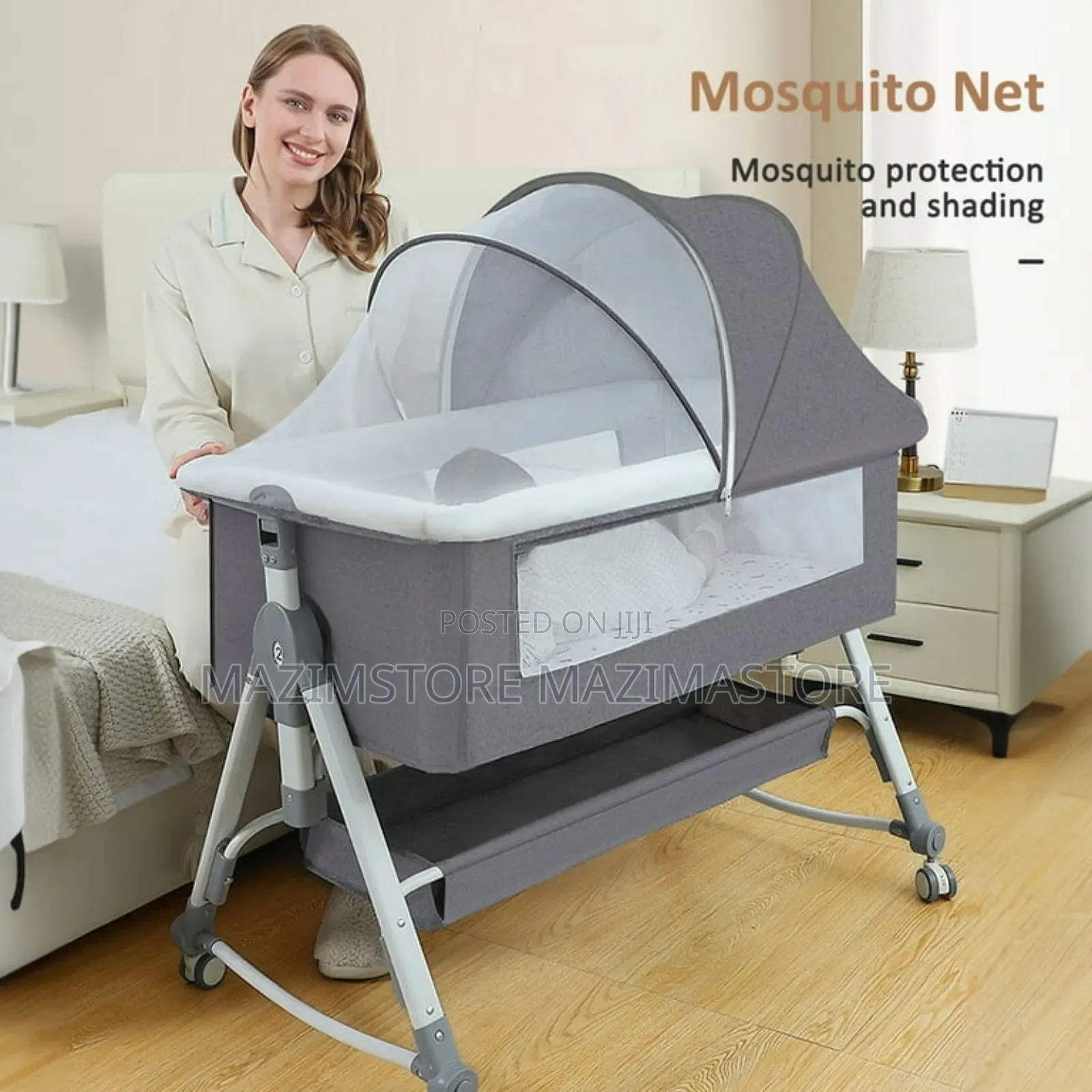 Baby Bassinet, 5-in-1 Infant Bedside Crib With Changing Table