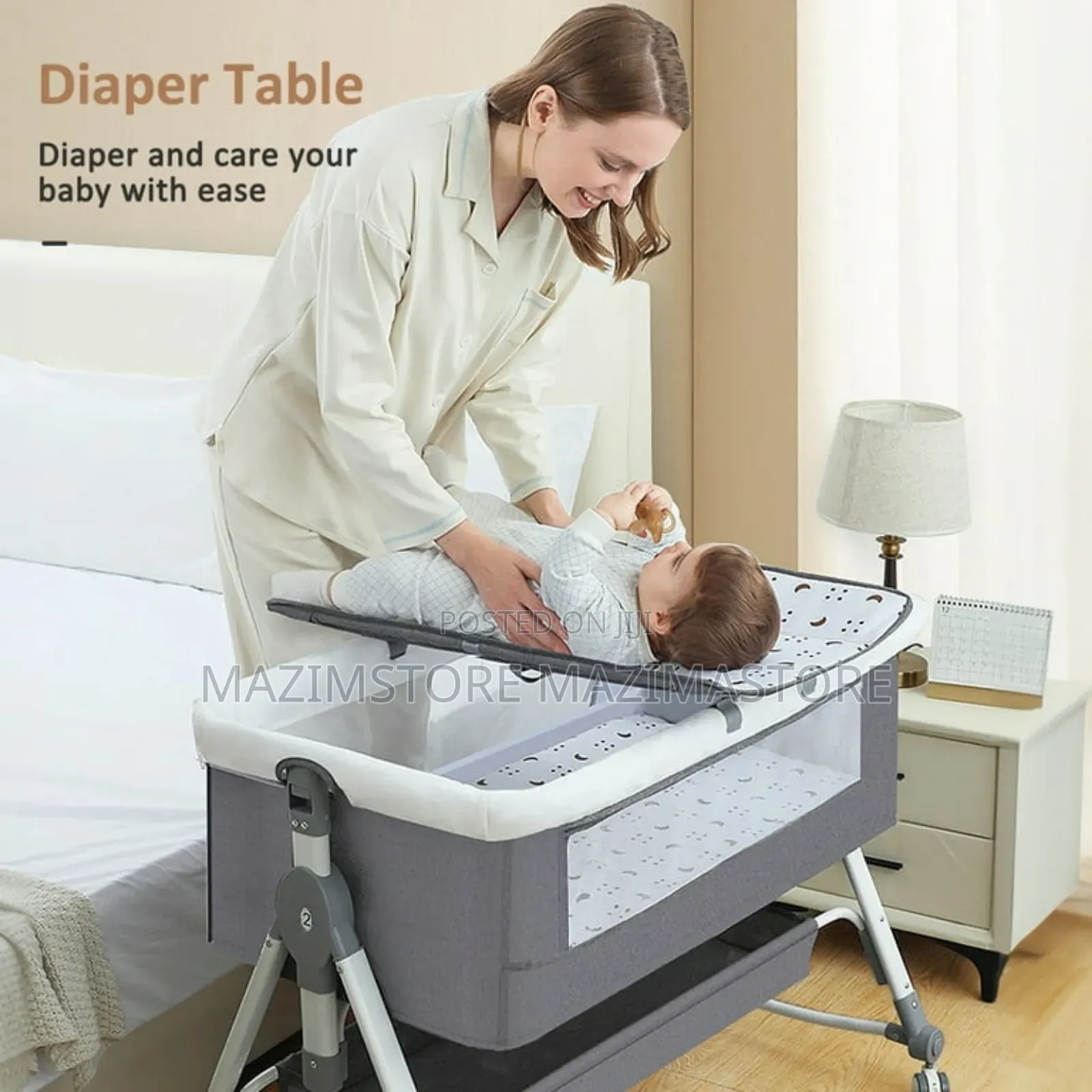 Baby Bassinet, 5-in-1 Infant Bedside Crib With Changing Table