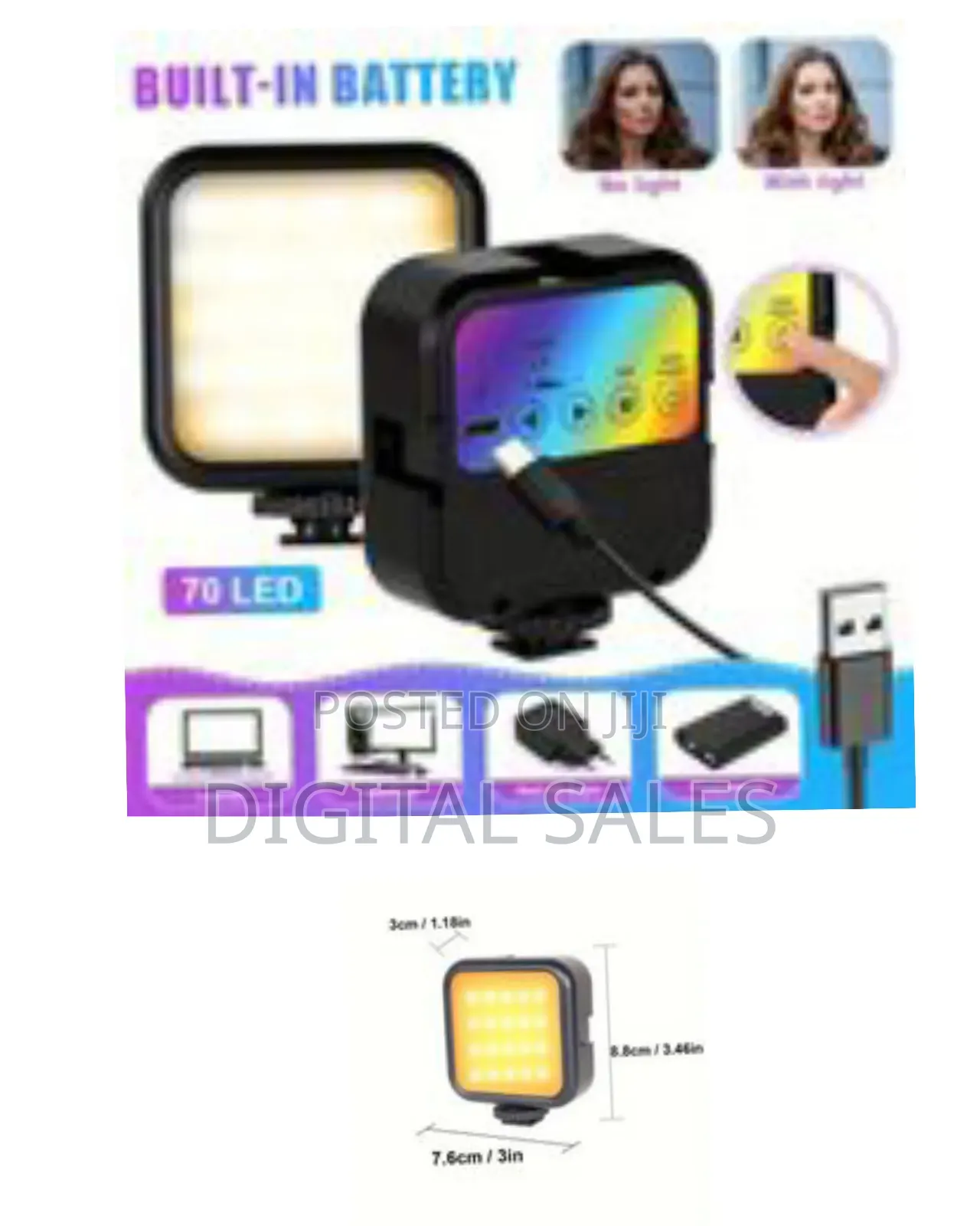 Video Light, Camera Light, 360° Full Color Portable Photography