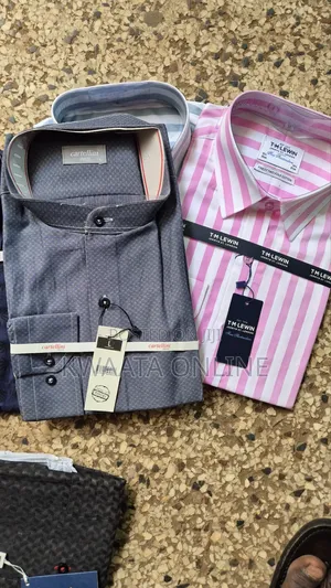 Men Striped, Checkered Turkish Dress Shirts--Clearance Sale