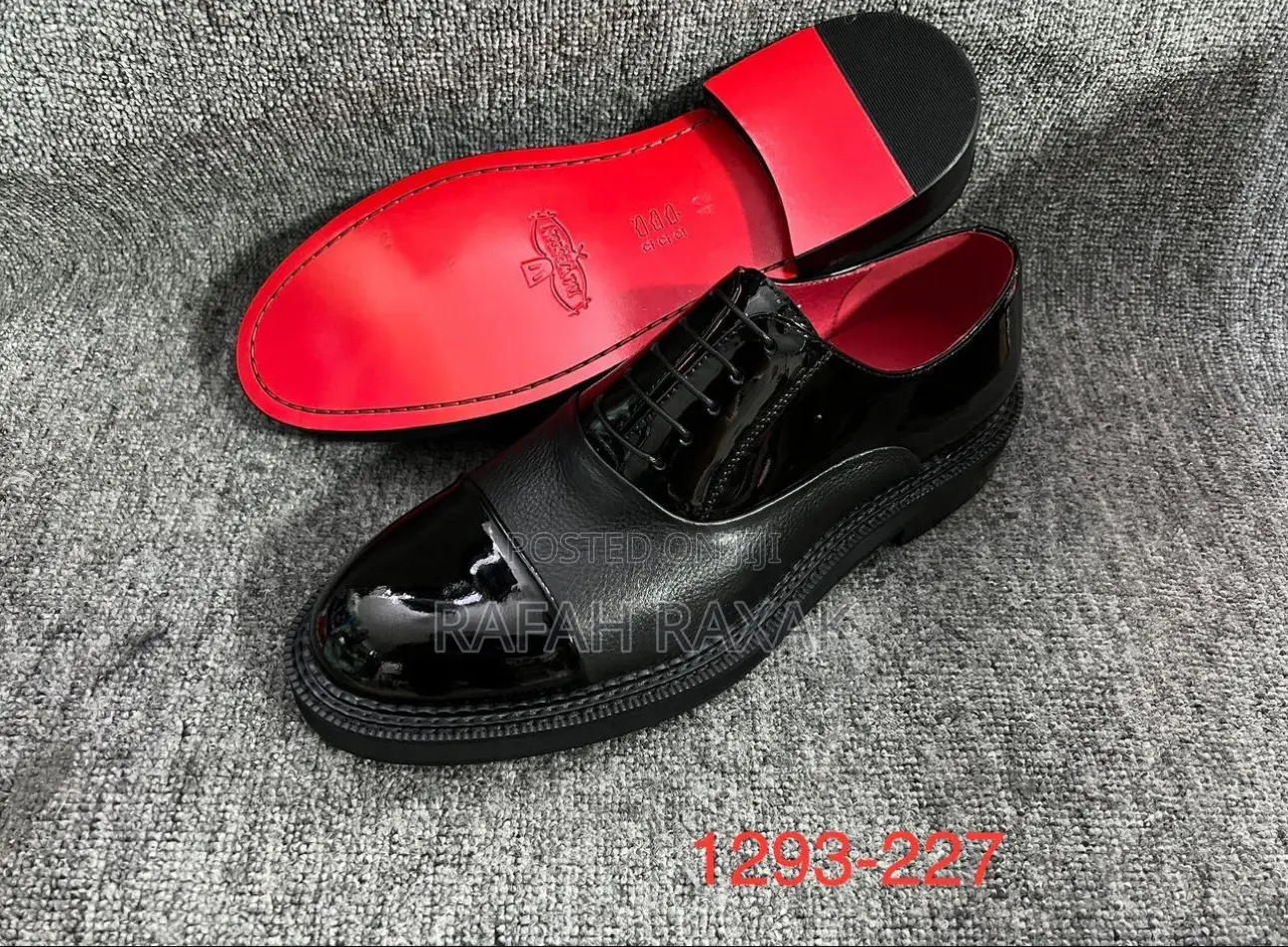 Original Men’S J.M.Weston Black Leather Patent Wingtip Oxford Shoes