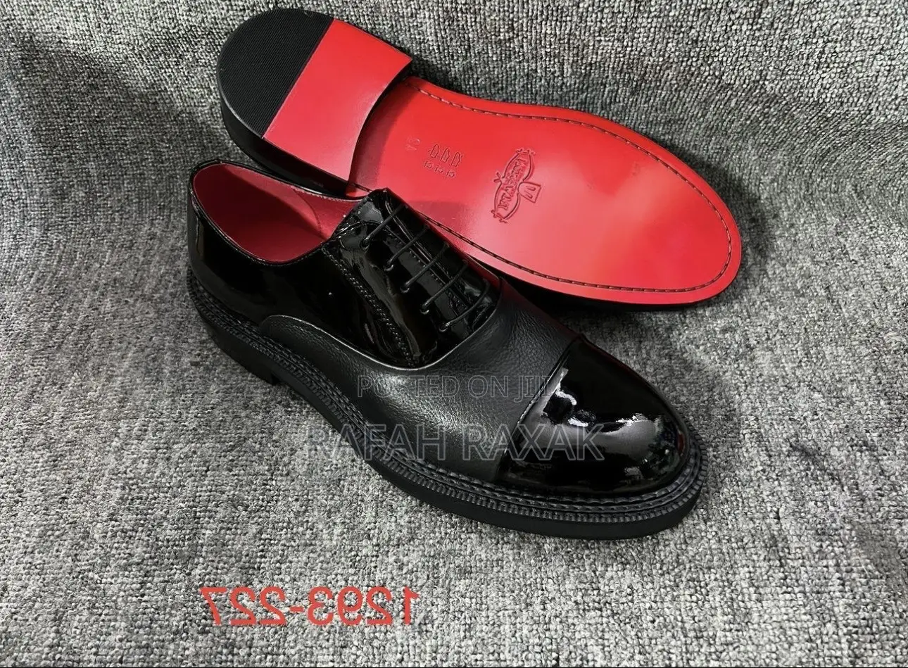 Original Men’S J.M.Weston Black Leather Patent Wingtip Oxford Shoes