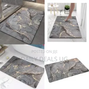 Bathroom Rugs Gray Marble 60x40 Cm Velvet Bath Mat Non-Slip Modern