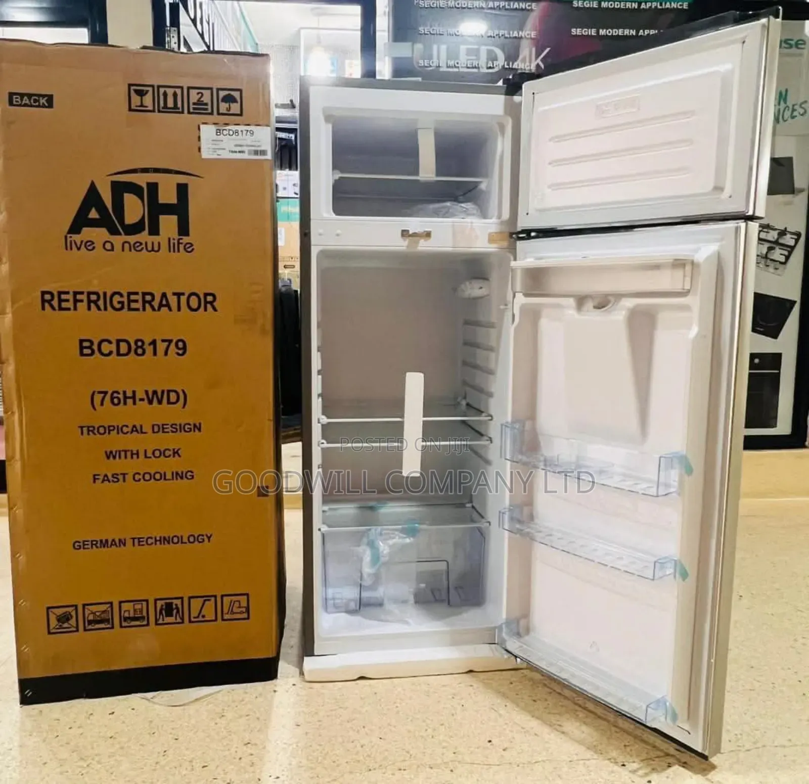 276 Liters Adh Fridge Double Door Top Freezer And Dispenser