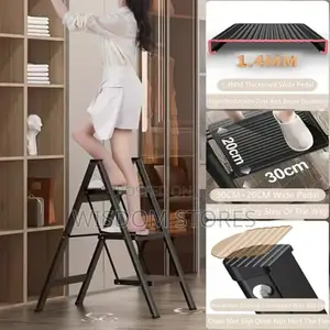 3 Step Ladder,Folding Step Stool With Wide Anti-Slip Pedal