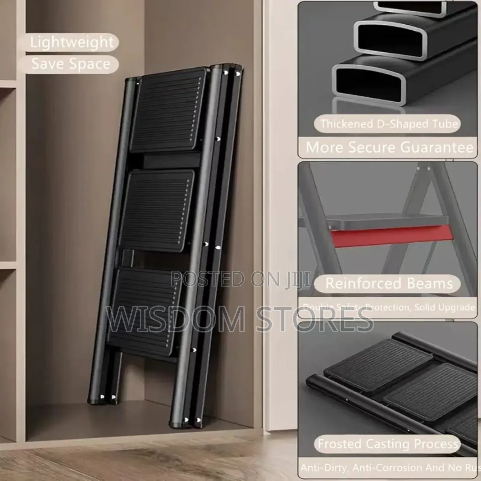 3 Step Ladder,Folding Step Stool With Wide Anti-Slip Pedal