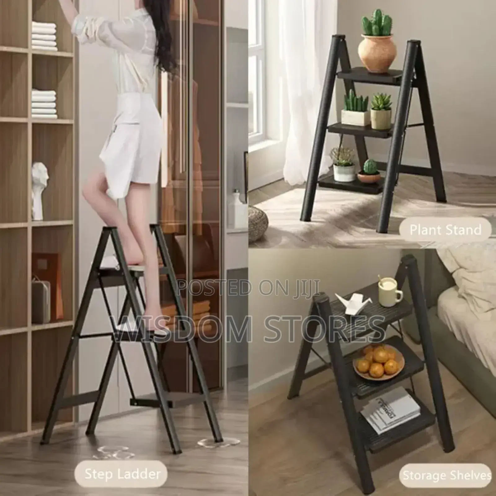 3 Step Ladder,Folding Step Stool With Wide Anti-Slip Pedal