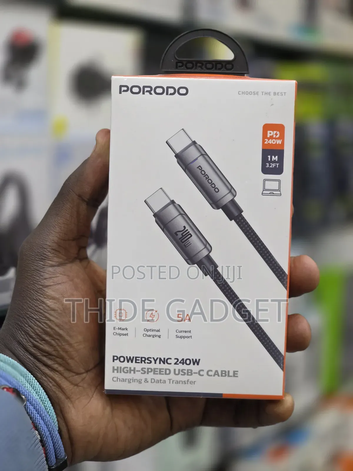 Original Porodo 240w Cable Powersync Fast Charging And Data Transfer