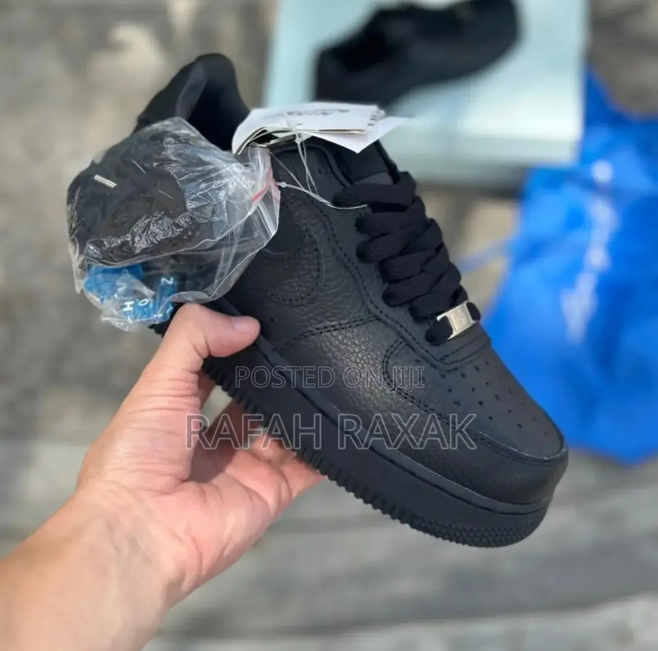 Men’S Triple Black Nike Air Force “Nocta” Love You For Ever Sneakers