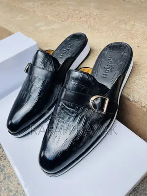 Men’S Super Classic Black Berluti Mule Half Shoes