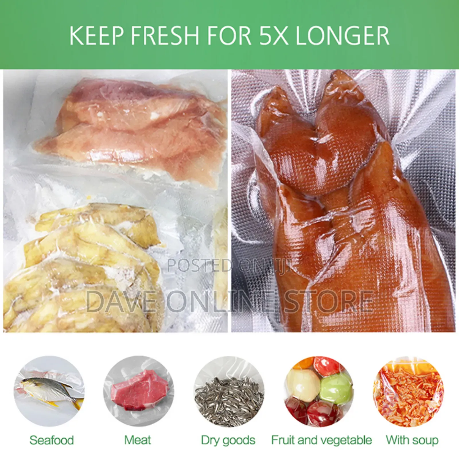 Precut 20 X 30cm Bpa-Free Food Grade Vacuum Sealer Bag 100pcs