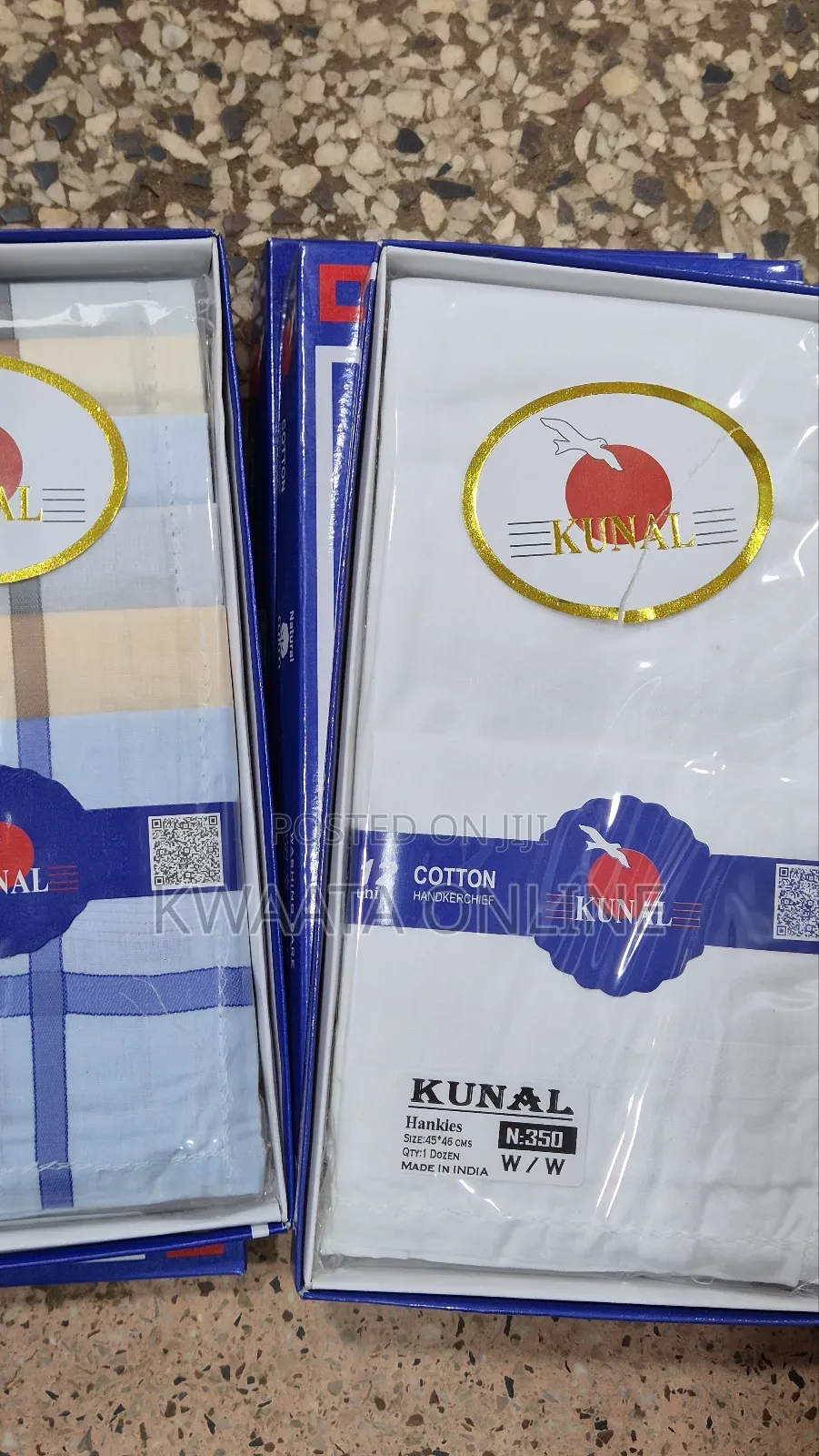 12 Pc Pack "Kunal" Brand Cotton Handkerchiefs Hanky (White or Colors)