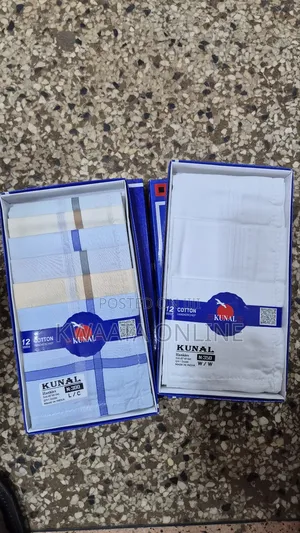 12 Pc Pack "Kunal" Brand Cotton Handkerchiefs Hanky (White or Colors)