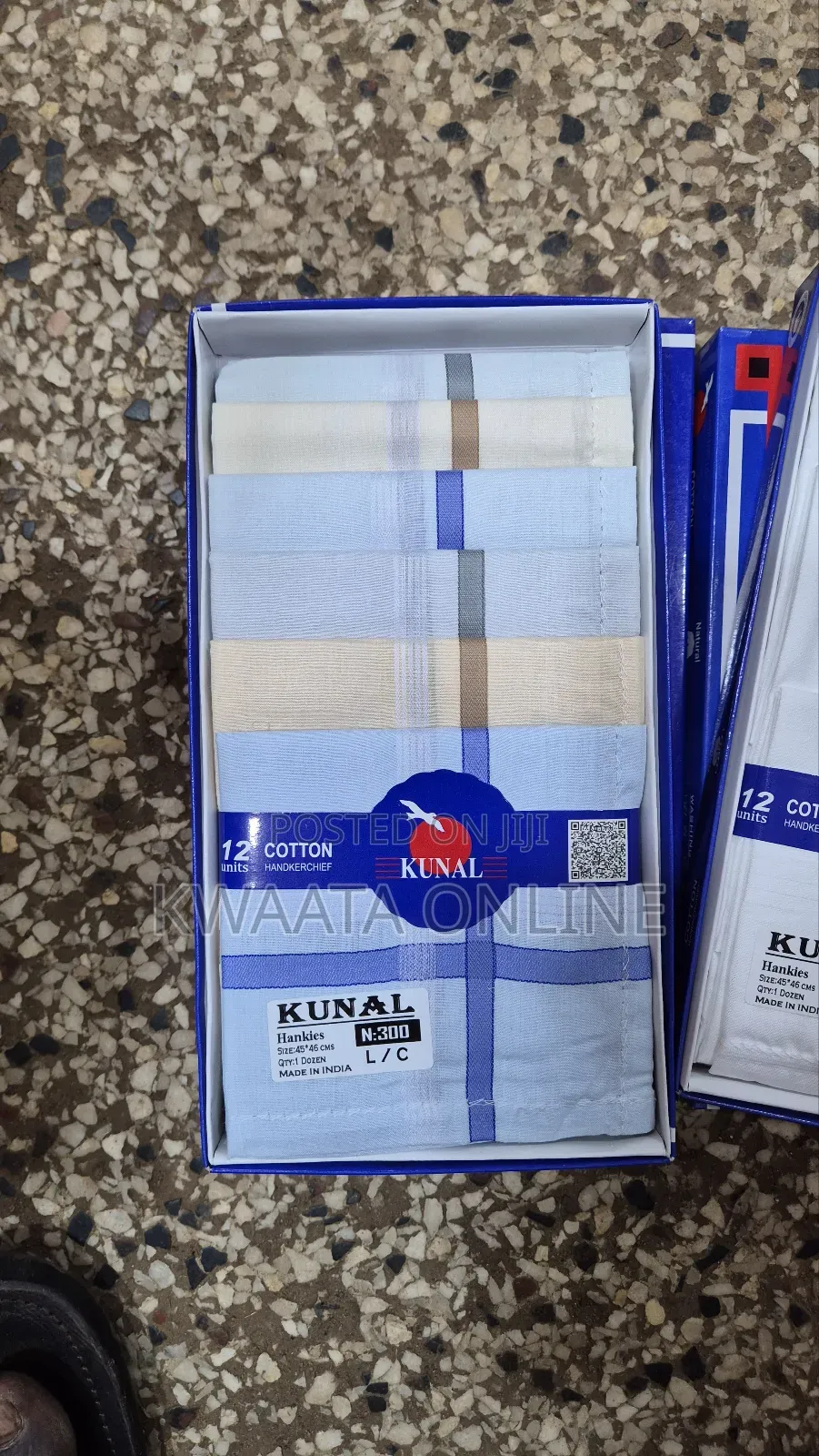 12 Pc Pack "Kunal" Brand Cotton Handkerchiefs Hanky (White or Colors)