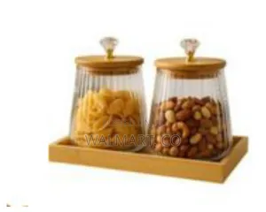 2 Piece Round Airtight Glass Storage Jar Canister With Lid