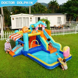 Doctor Dolphin Inflatable Bounce House With Slide and Blower for Kids