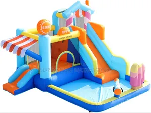 Doctor Dolphin Inflatable Bounce House With Slide and Blower for Kids