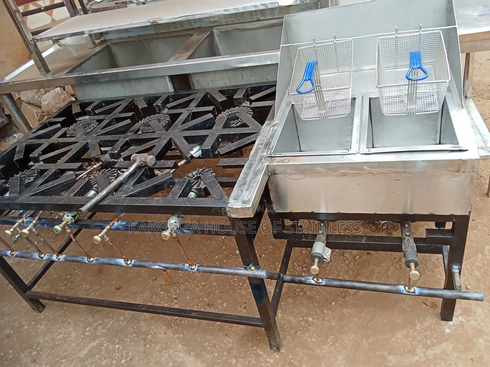 Gas Burner Cooker With Deep Fryer