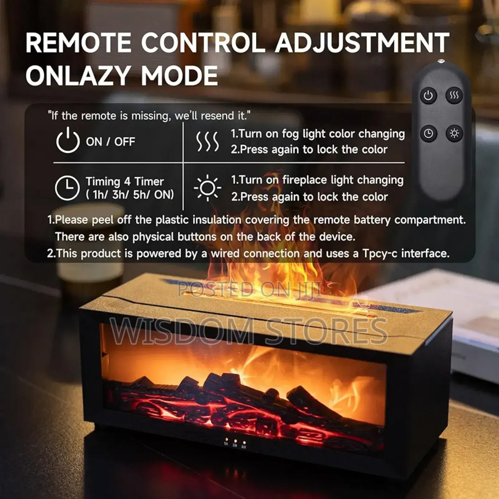 Fireplace Flame Air Diffuser Humidifier,