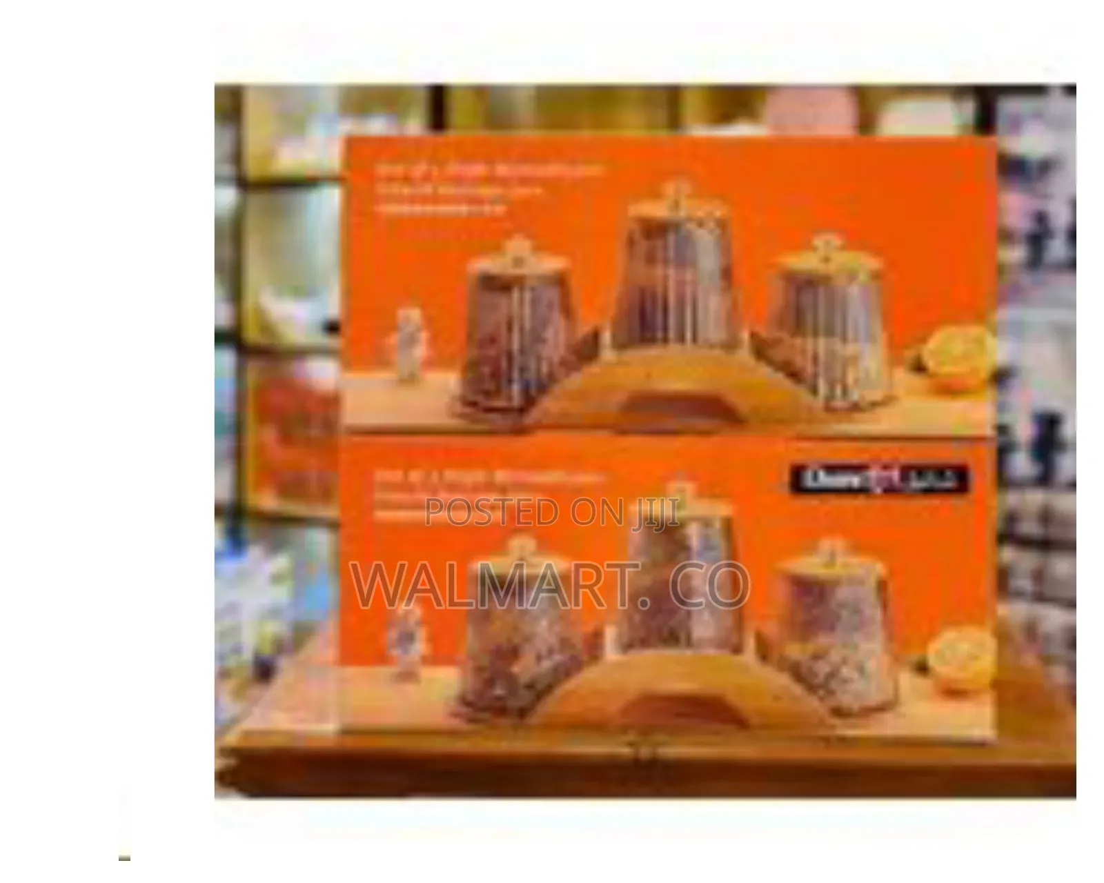 3 Piece Round Airtight Glass Storage Canister With Bamboo Lid