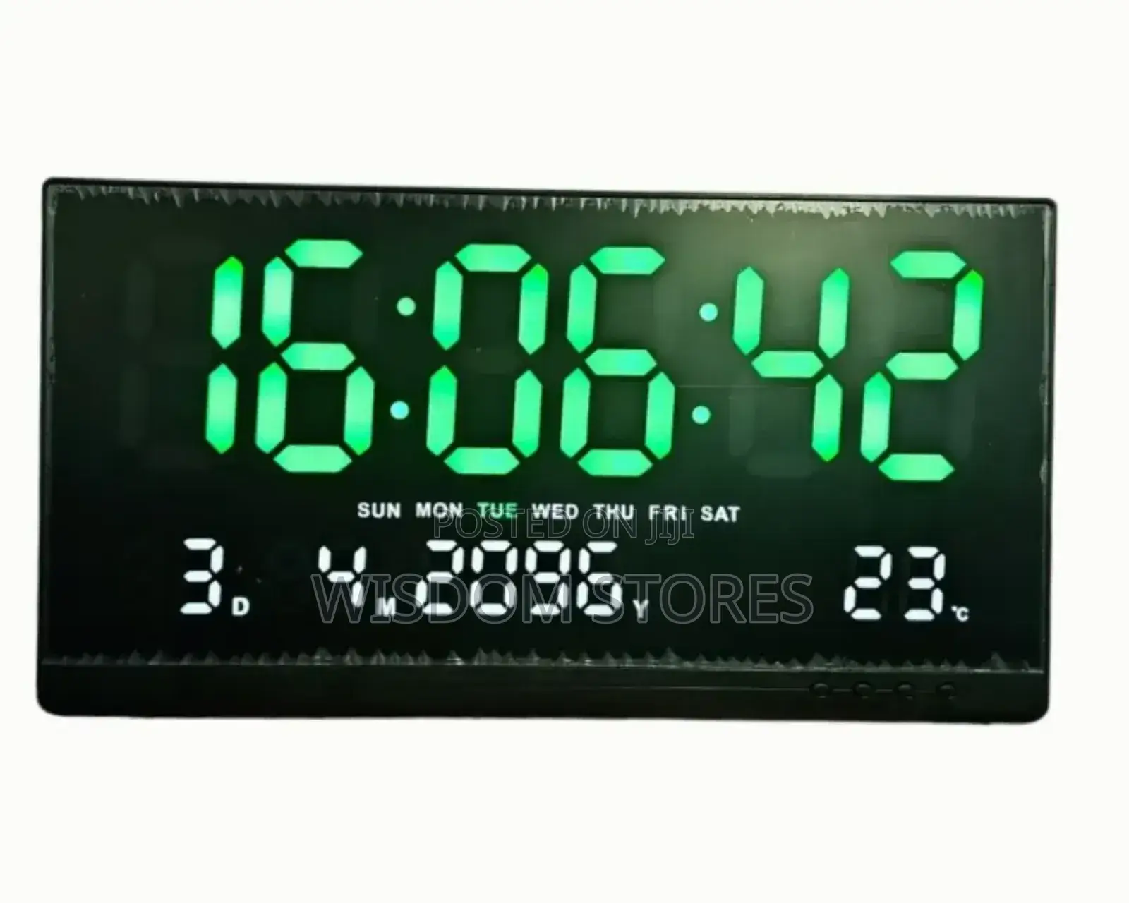 Jh-8025 Led Disital Calendar Green Wall Clock